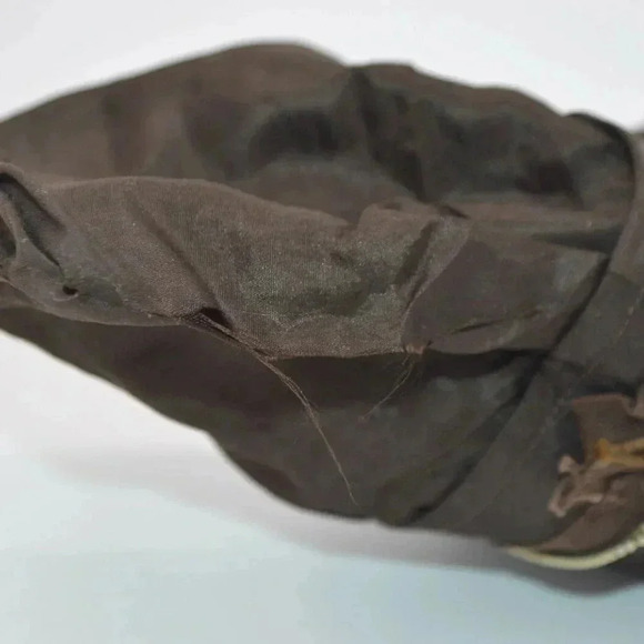 Art Deco Brown Crocheted Corded Fabric Bakelite - Picture 6 of 11